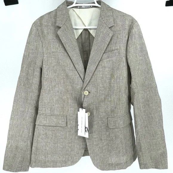Zara Suits Blazers Zara Mens Linen Blend Suit Jacket In